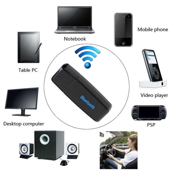 SF-LY002 USB Car Bluetooth Receiver AUX In 3.5mm Home Stereo Audio Music Mini Adapter Headphon