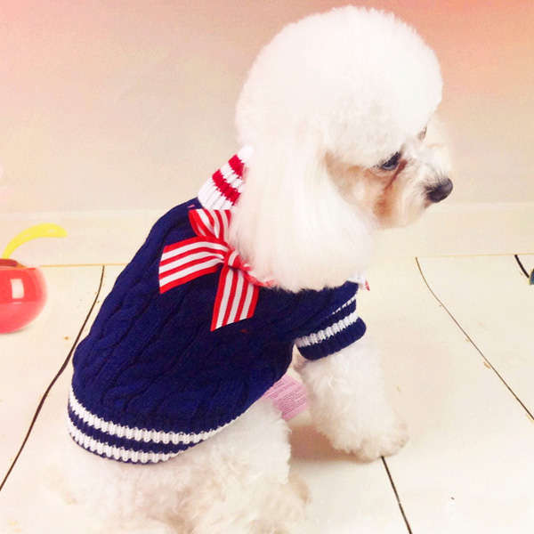 Pet Dog Cotton Navy Sweater Comforable Warm Winter Sweater