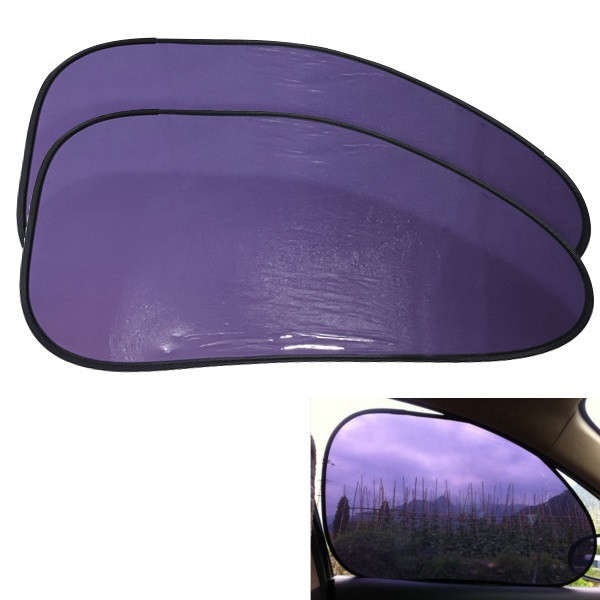 1 Pair 60x36cm UV PVC Steel Ring Car Side Window Shade Protection Sun Block