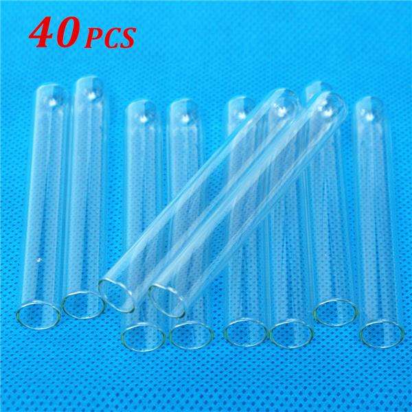 40Pcs 13x100mm Lab Chemistry Borosilicate Glass Test Tubes With Caps