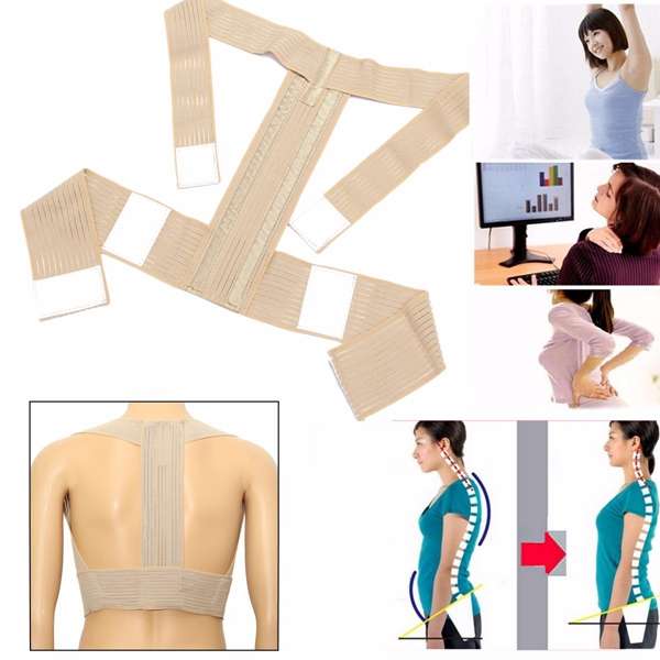 Adjustable Posture Corrector Back Support Belt Shoulder Correct Lumbar Brace