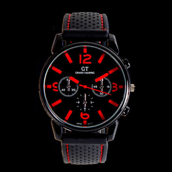 GT GRAND TOURING Silicone Band Quartz Analog Sport Watch