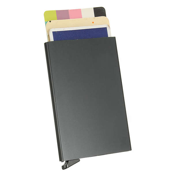 Aluminum RFID Card Protector Slim Credit Cards Holder 5 Cards Pop Up