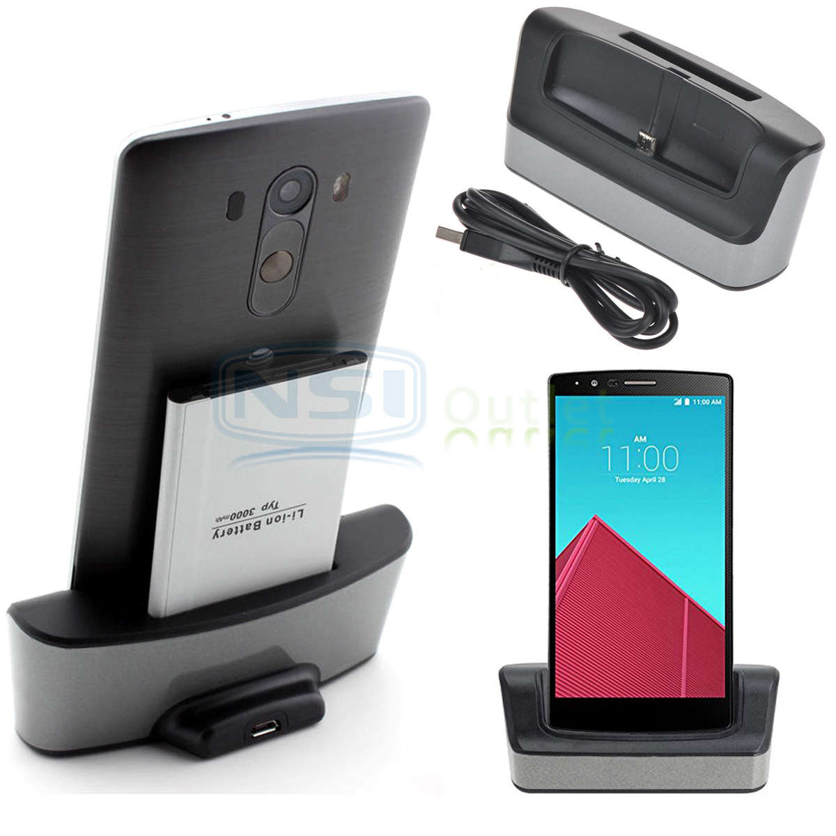 Desktop Charging Cradle Dock Station Stand With Spare Battery Charger Support For LG G4