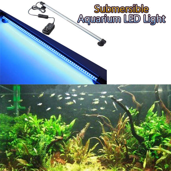 Aquarium Fish Tank Waterproof White Blue LED Light Bar Submersible