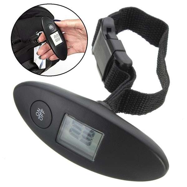 40kg Digital Portable Travel Handheld Weighing Luggage Suitcase Bag Scale Black
