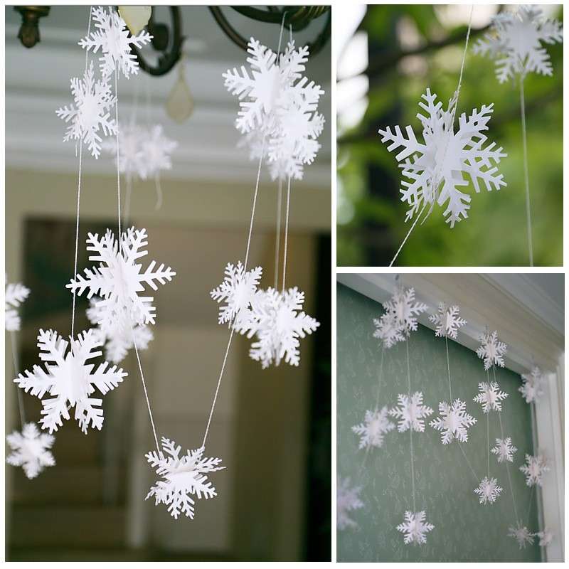 Christmas 3D Hanging Snowflake Banner Christmas Wedding Party Decor