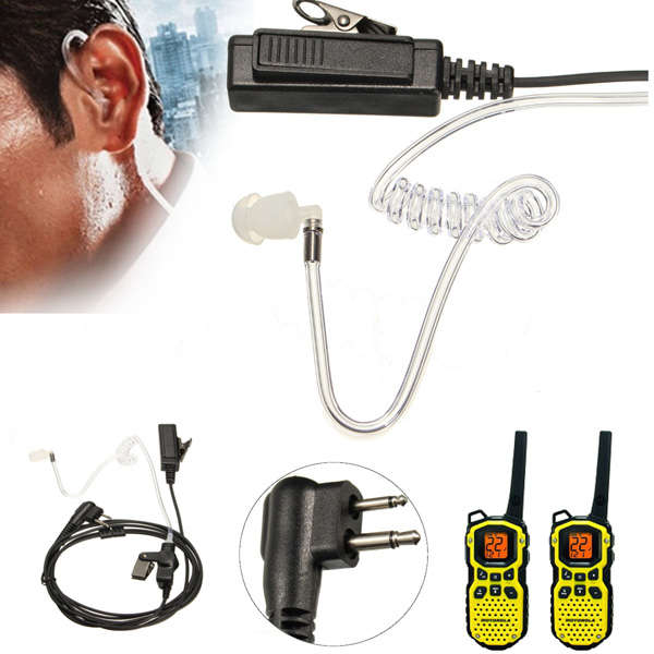 2 Pin Headsets Mic Covert Acoustic Tube Earpieces for Motorola and Other Radio Walkie Talkies