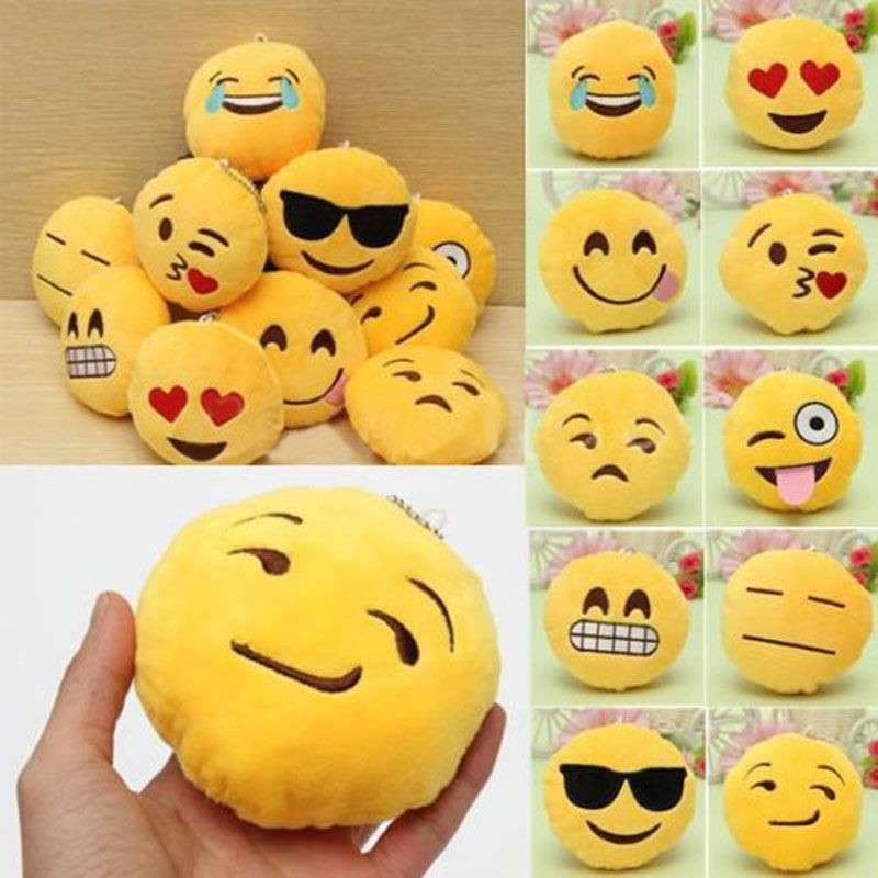 8CM Cute Individuality Emoji Expression Keyrings Plush Key Chains