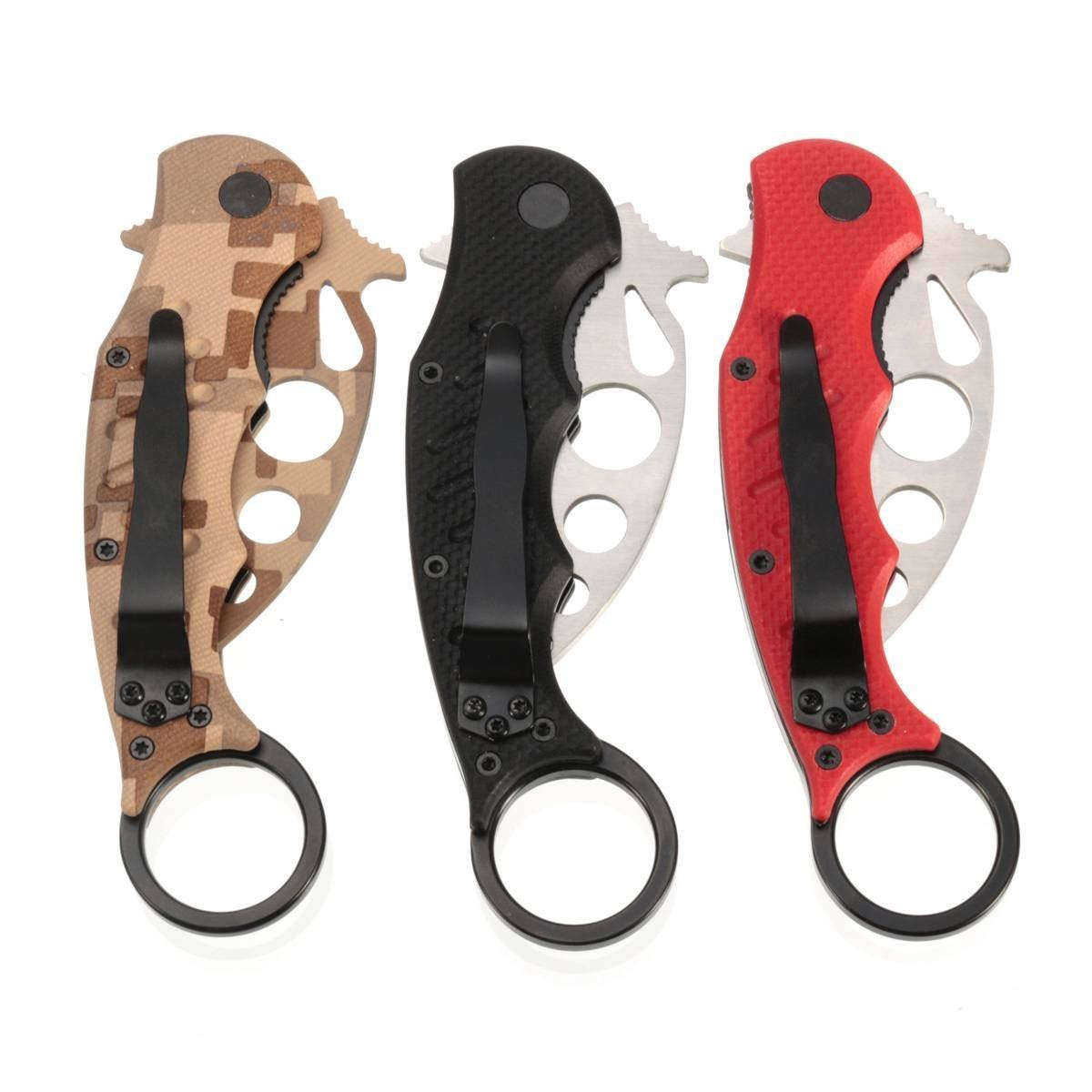 CAMTOA Multifunction Portable Stainless Steel Training Folding Knife Trainer Kali Karate Hunter Kar