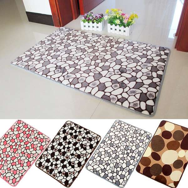 40x60cm Memory Foam Non-slip Floor Door Rug Bathroom Absorbent Flannel Stone Mat