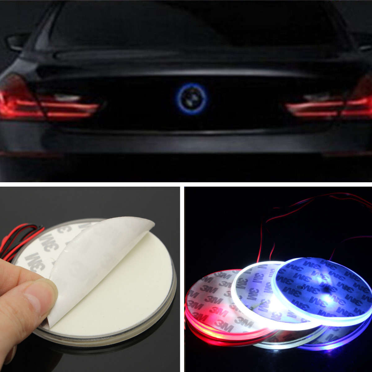 82mm Badge Background Car LED Light Emblem Logo Sticker For BMW 3 5 7 X Series