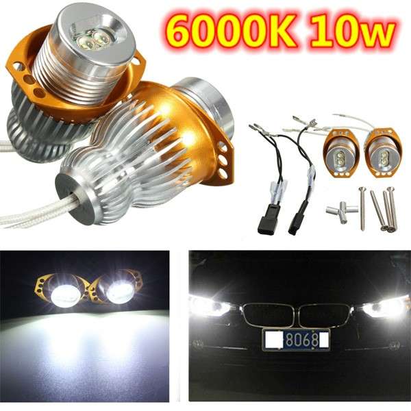 2 x 6000K White 10w Angel Eyes LED Marker Light Lamp Bulbs for BMW E90 E91
