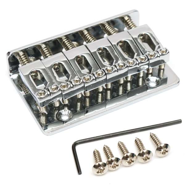 Chrome Hardtail Electric Guitar Fixed Bridge with Wrench Screw