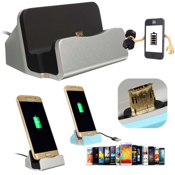 Micro USB Desktop Charger Sync Data Dock Cradle Stand Station For Tablet Cellphone