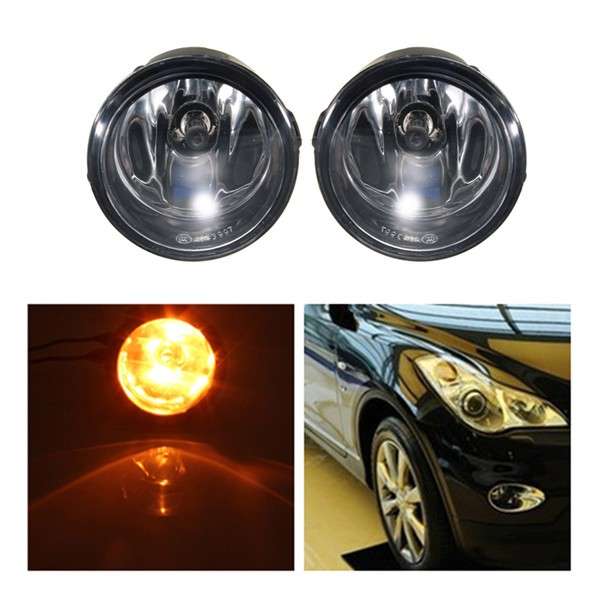 Driver Passenger Sides Fog Light Lamps w/ H11 Halogen Bulbs For Nissan Infiniti