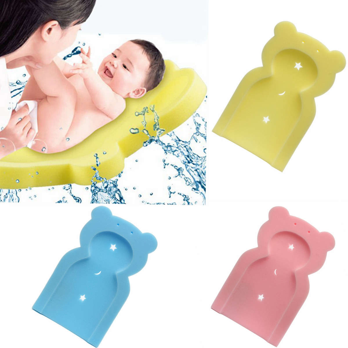 Infant Baby Toddler Kids Safety Soft Sponge Support Slip Bathing Shower Mat Pad