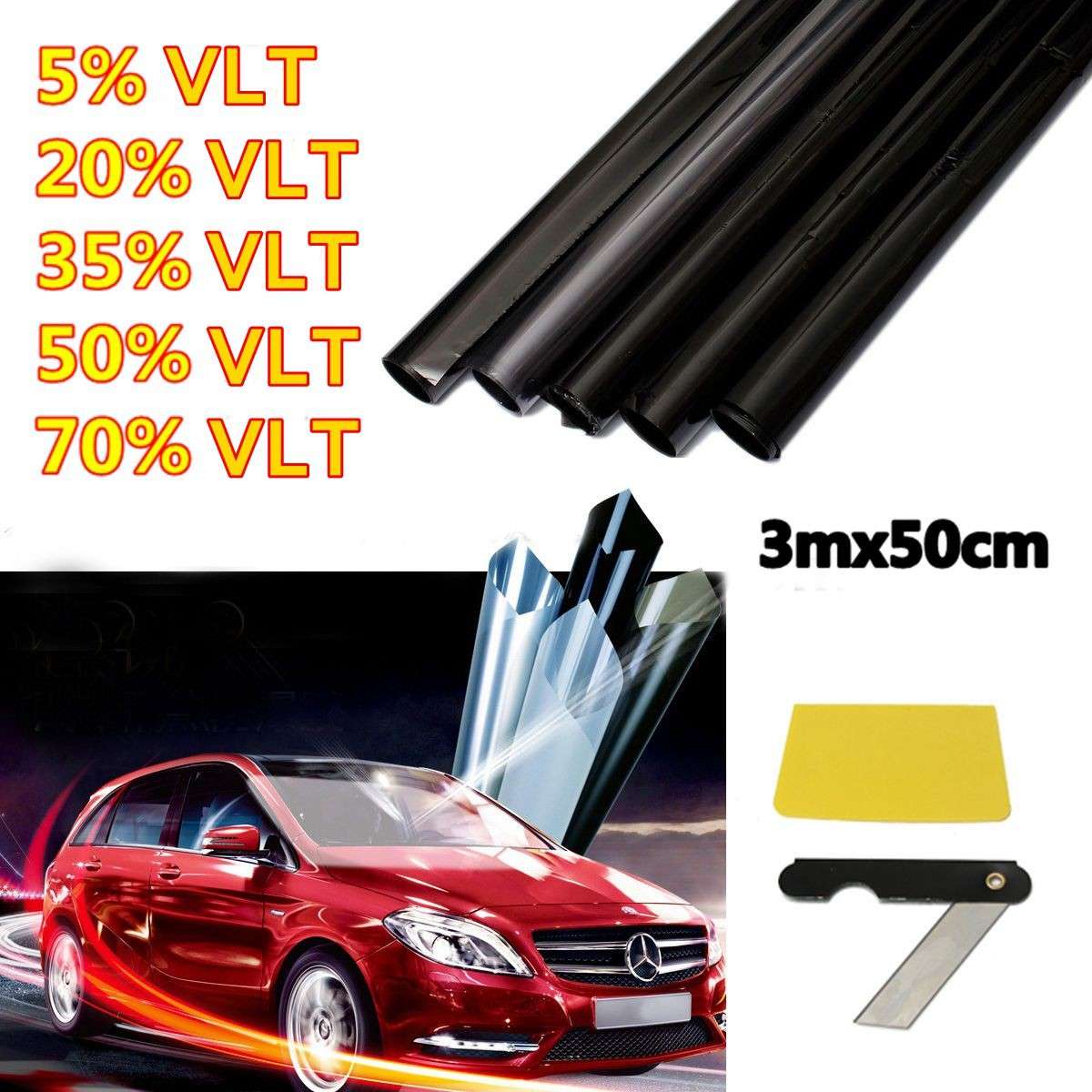 3mx50cm Car Auto Home Window Glass Tint Film Tinting LVT ULTRA LIMO Dark Black
