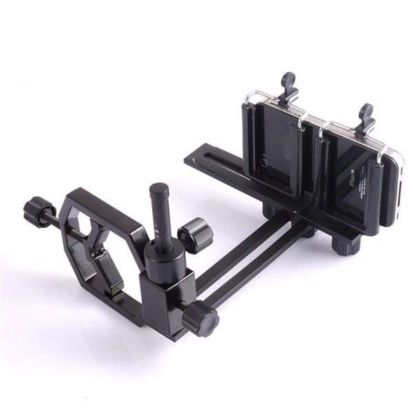 Datyson 5P0010++ Telescope Holder Camera Mount Metal Multi-function Double Clip Phone Adapter Mount