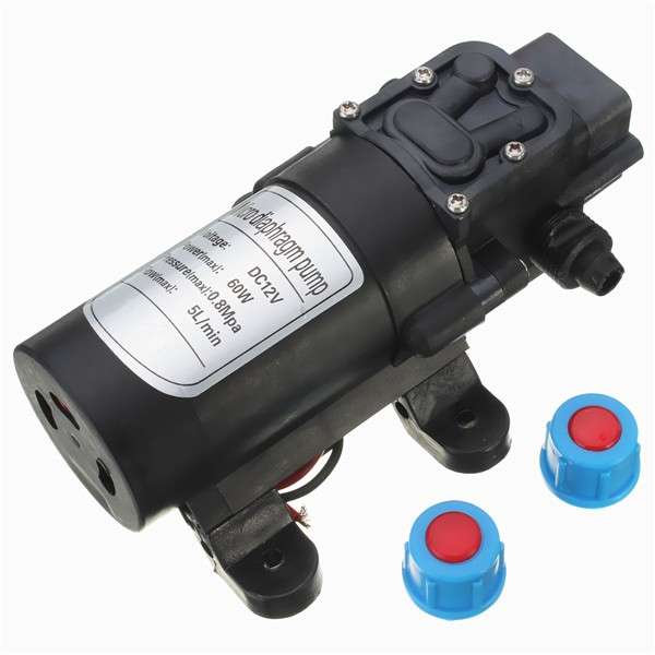 DC 12V 60W Motor High Pressure Micro Diaphragm Water Self Priming Pump 5L/Min