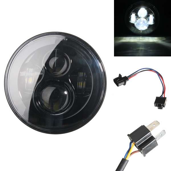 7inch H4 4800LM 6500K 40W LED Headlight Hi-Lo Beam For Jeep Wrangler JK TJ LJ 0547891