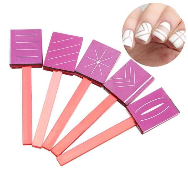 5pcs 3D Magnetic Polish Sticky Rubber Magnet Plate Nail Tools