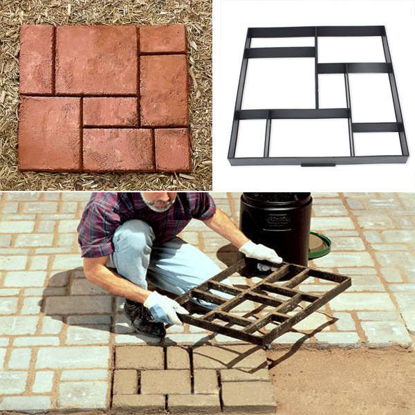 51cm Garden DIY Plastic Path Maker Model Road Paving Cement Mould Brick Stone Road