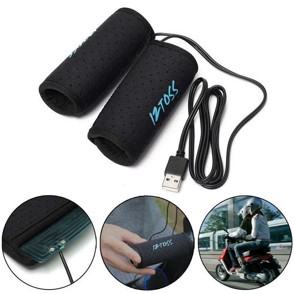 5V 2A 7.5W USB Electric Heated Handlebar Grips Warm Motorcycle Scooter