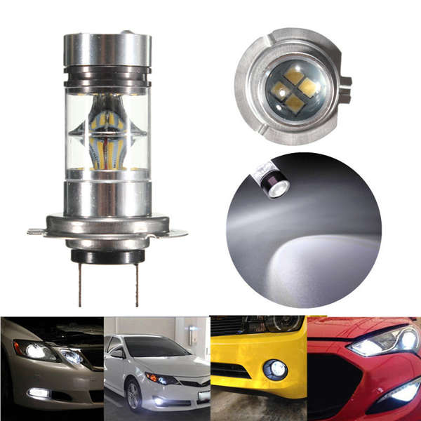 H7 50W LED 20-SMD Projector Fog Driving DRL Light Bulbs HID White 6000K