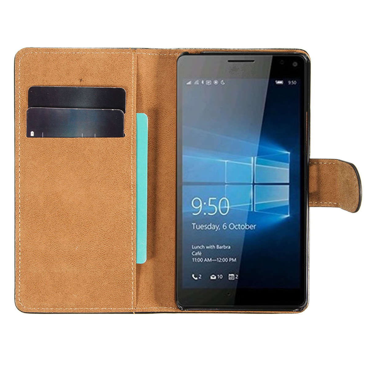 Mohoo Flip Leather Wallet Card Slot Case Cover Stand For Microsoft Lumia 950