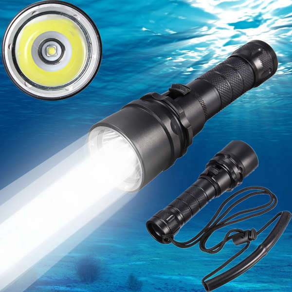 Elfeland XM-L2 2000LM High Power Waterproof Diving LED Flashlight 18650