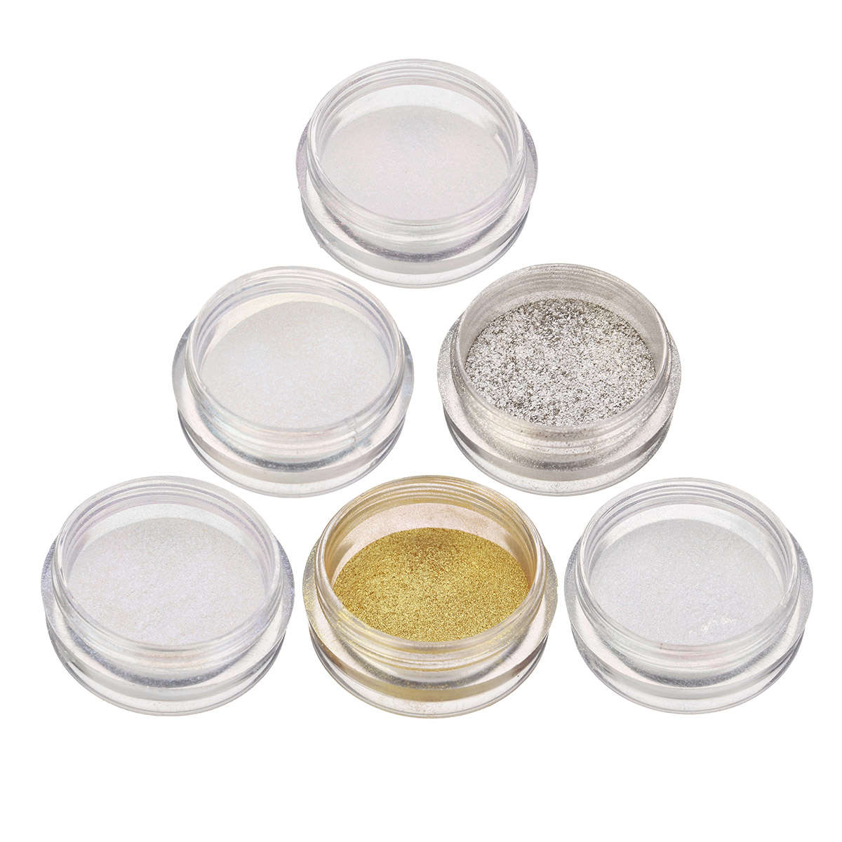 6 Colors Shining Metallic Nail Art Powder Glitter Shimmer Sequins Chrome Dust Pigment Manicure  -* 0