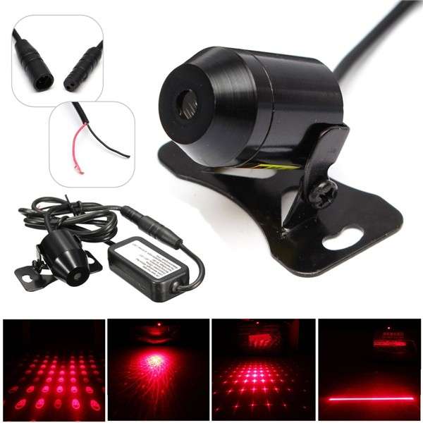Laser Fog Light Anti Collision Motorcycle Car Tail Rear-End Safety Warning Lamp Taillight