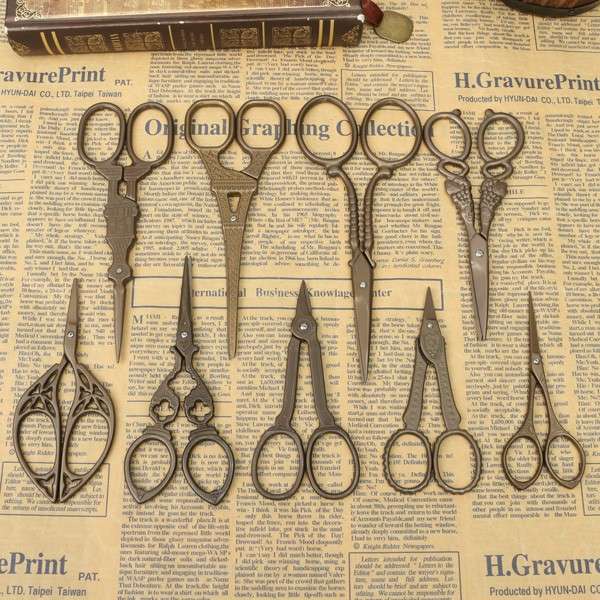 Vintage Titanium Sewing Embroidery Shear Scissors DIY Cutter Fabric Household