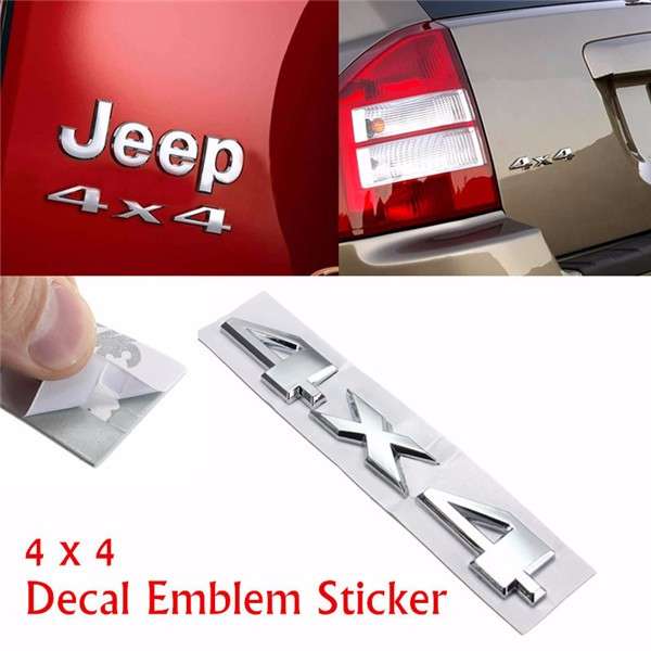 Car 3D New 4 X 4 Sticker Chrome Logo Decal Emblem for JEEP Dodge ABS