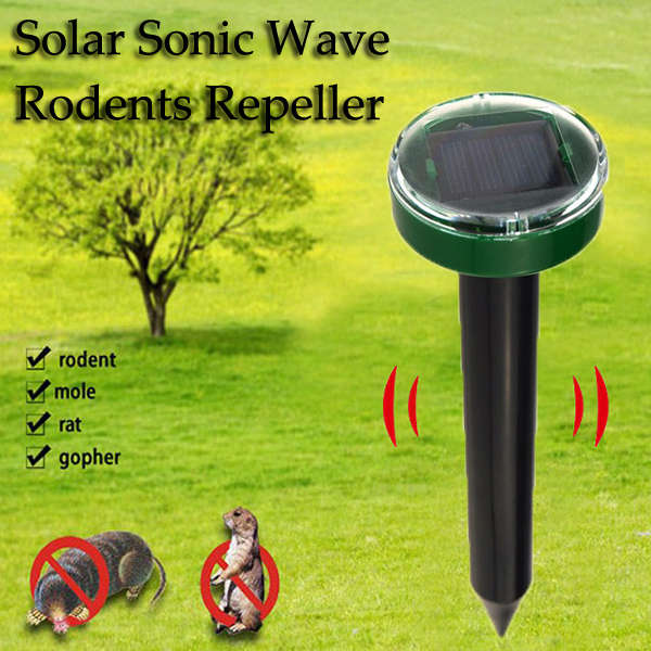 Solar Power Sonic Wave Rodents Mouse Repeller Outdoor Garden Animal Expeller