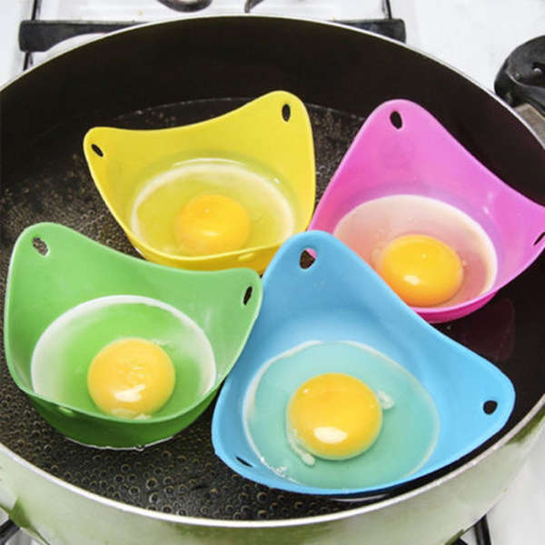 4PCS Silicone Egg Poacher Cook Poach Pod Kitchen Baking Cup