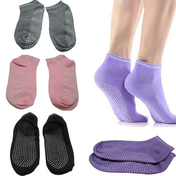 Pilates Yoga Anti Not Slip Grip Cotton Socks Massage Exercise Sport Tool