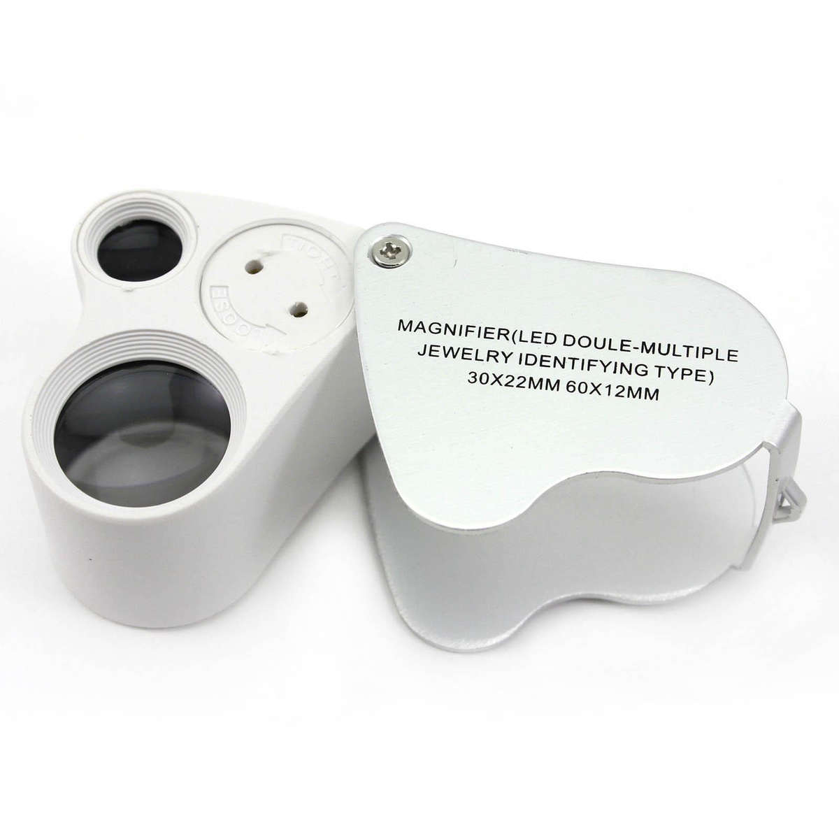 60X 30X Glass Magnifying Magnifier Jeweler Eye Jewelry Loupe Loop Led Light
