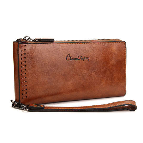 Men Microfibric Leather Business Big Capacity Portable Wallet Card Bag