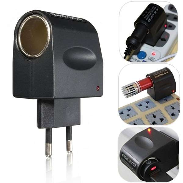Universal 220V AC Wall Power to 12V DC Car Cigarette Lighter Adapter Converter EU Plug