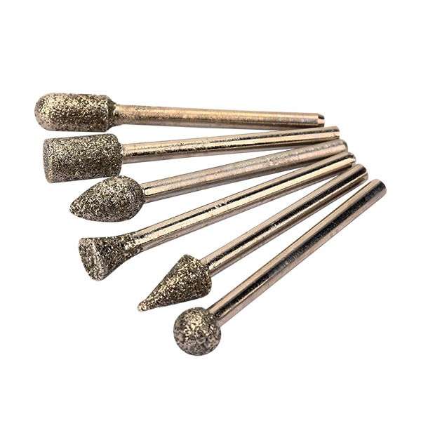 6pcs Diamond Grinding Head Set Drill Bur Grinder For Rotary Tools