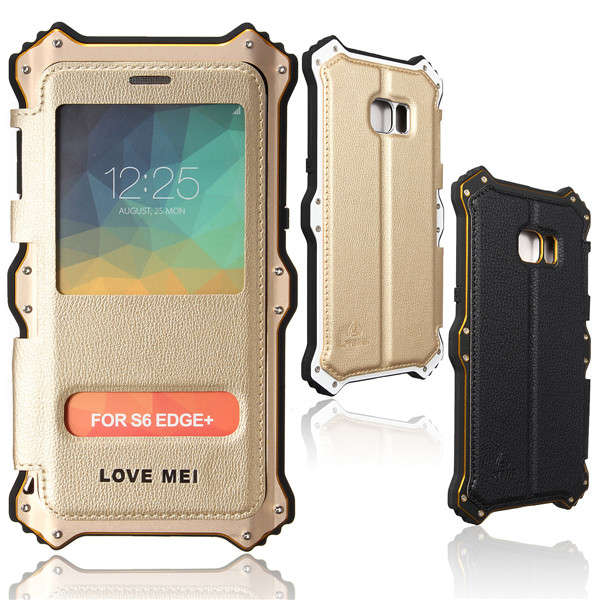 Love Mei MK2 Metal Leather Shockproof Case Cover For Samsung Galaxy S6 Edge+ Plus
