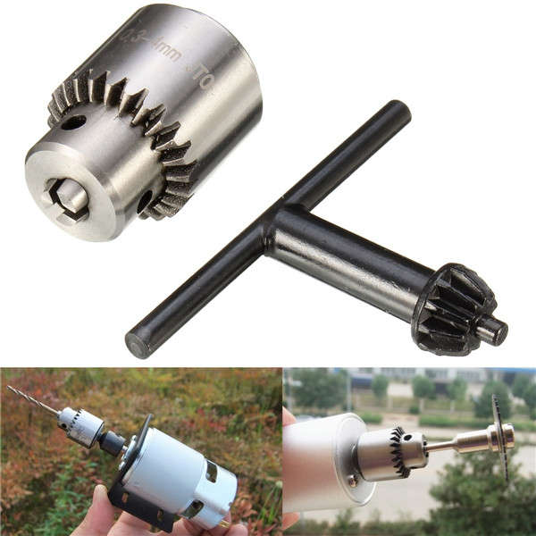 0.3-4mm Electric Drill Chuck Adaptor Rotary Tool Grinder Folder Shaft with Key