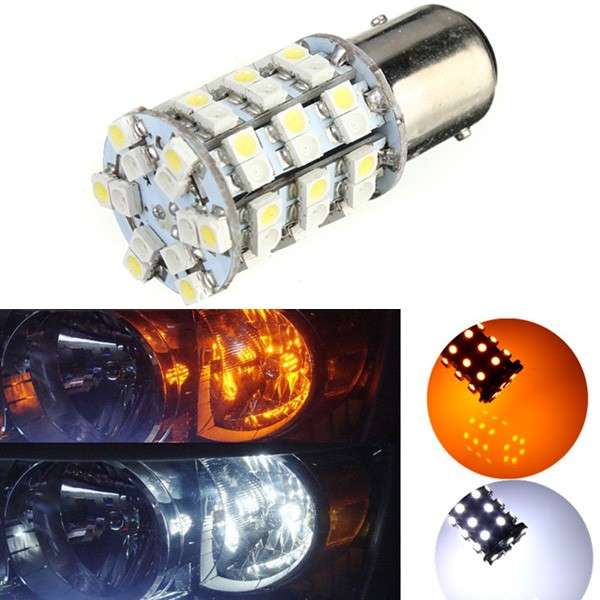 1157 White Amber Switchback 3528 60SMD LED Tail Brake Stop Light Bulb