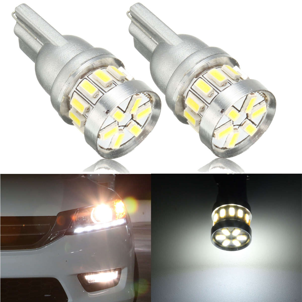 Pair T10 LED Headlight Strip Light Blubs Bright White 6000K For 2013 - 2015 Accord