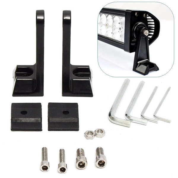 LED Work Light Bar Side Mounts Brackets Double Row Aluminum Alloy Universal