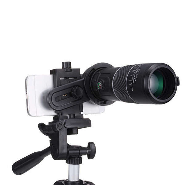 Universal 8X40 Hiking Compass Camera Lens Zoom Telescope+Universal Phone Holder For Smartphone