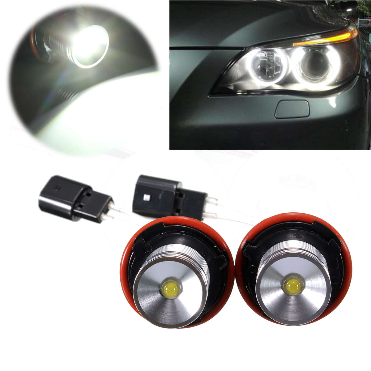LED White Angel Eye Halo Light Bulb 5W For BMW E39 E60 E63 E64 E53 X5
