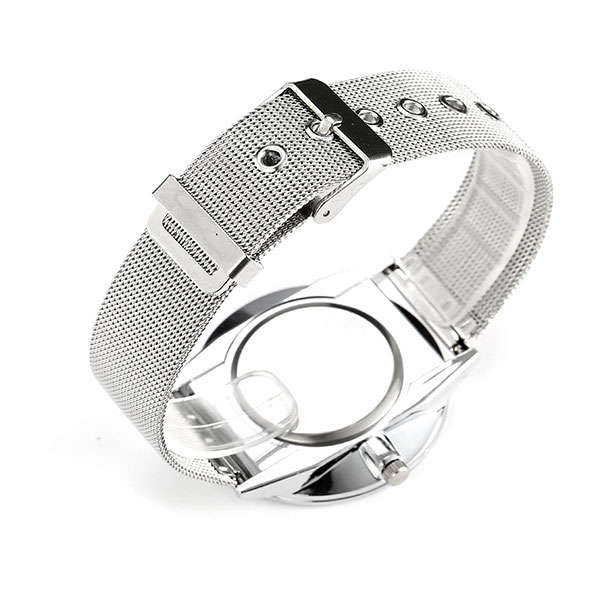 WoMaGe 654 Stainless Steel Mesh Band Analog Quartz Women Men Couple Watch -* White | Big